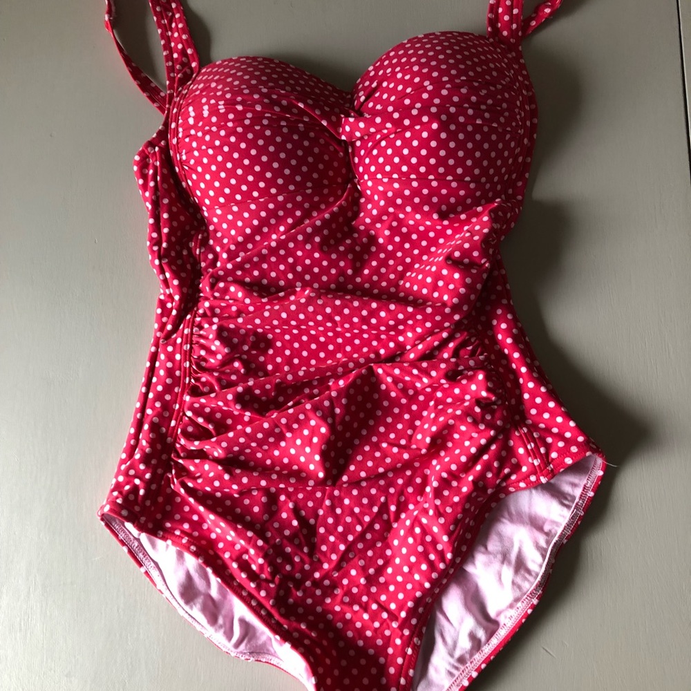 Red polka dot swimsuit